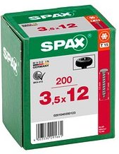 SPAX® Universalschrauben T15 Halbrundkopf BLAX 0201040350123 3,5 mm x 12 mm, 200 St.