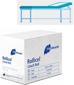 Meditrade® Ärztekrepp ROLLICEL® 2-lagig weiß 39,0 cm x 100,0 m, 6 Rollen