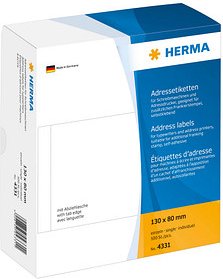 500 HERMA Adressetiketten 4331 weiß 130,0 x 80,0 mm