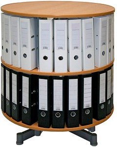 reef Ordnerdrehsäule buche bis zu 48 Ordner, Komplett drehbar, H: 88,0 cm