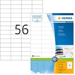 HERMA Etiketten 4273 weiß 52,5 x 21,2 mm, 100 Blatt