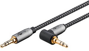 Thumbnail - goobay 3,5 mm Klinke Klinkenkabel 0,5 m silber, schwarz, 1 St.