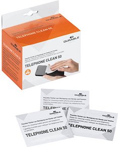 DURABLE Bildschirm-Reinigungstücher TELEPHONE CLEAN 50 weiß, 50 Tücher