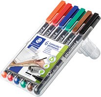 STAEDTLER Lumocolor® Folienstifte-Set farbsortiert permanent, 6 St.