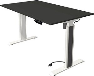Thumbnail - Kerkmann Move 1 advance elektrisch höhenverstellbarer Schreibtisch anthrazit rechteckig, T-Fuß-Gestell weiß 140,0 x 80,0...
