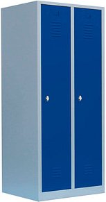 Thumbnail - LÜLLMANN Spind enzianblau, lichtgrau 515121, 2 Schließfächer 80,0 x 50,0 x 180,0 cm