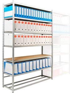 Thumbnail - Manorga Schwerlastregal EPSILINE ASZ2510307DAAA099 silber 100,0 x 30,0 x 252,0 cm