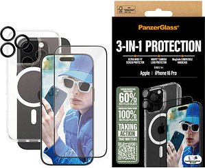 PanzerGlass™ 3-in-1 Schutz-Set für Apple iPhone 16 Pro