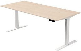 Thumbnail - Kerkmann Move 3 elektrisch höhenverstellbarer Schreibtisch ahorn rechteckig, T-Fuß-Gestell weiß 180,0 x 80,0 cm