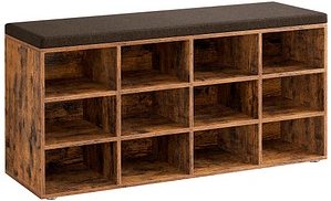 VASAGLE Schuhbank LHS012B01 vintagebraun, dunkelbraun Holz 104,0 cm