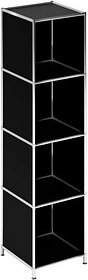 viasit Aktenregal System4 schwarz 40,4 x 40,4 x 155,7 cm