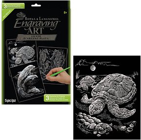 PRACHT® Creatives Kratzbild 3x Meerestiere silber