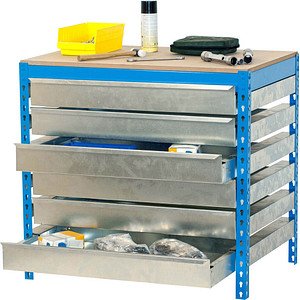 Thumbnail - Simonrack Werkbank SIMONWORK BT5 BOX blau 6 Schubladen 91,0 x 61,0 x 84,2 cm