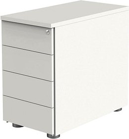 Kerkmann Form 1 Standcontainer weiß 4 Auszüge 42,0 x 80,0 x 72,0 - 76,0 cm