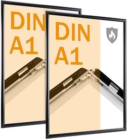 Thumbnail - SPRINTIS Brandschutz-Klapprahmen schwarz 59,4 x 84,1 cm, 2 St.