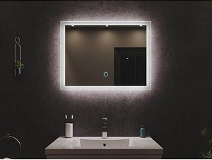 Thumbnail - POSSEIK Spiegel mit Beleuchtung weiß 70,0 x 3,2 x 53,0 cm