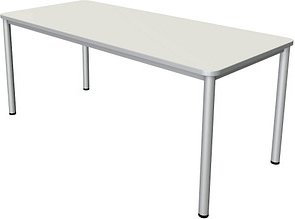 Kerkmann Prime Schreibtisch weiß rechteckig, 4-Fuß-Gestell silber 180,0 x 80,0 cm