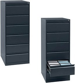 Gürkan Karteischrank anthrazit 6 Schubladen 53,0 x 62,0 x 132,0 cm, 1 St.