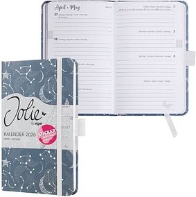 SIGEL Buchkalender Jolie 2026 Cosmic Fantasy Blue