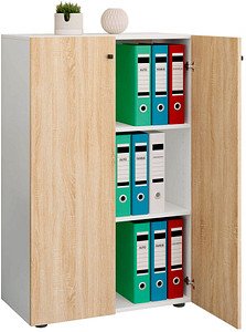 VCM my office Aktenschrank XL Lona, 919103 weiß, sonoma-eiche 2 Fachböden 70,0 x 39,0 x 110,0 cm