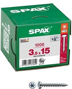 Thumbnail - SPAX® Universalschrauben T15 Halbrundkopf WIROX 0201010350155 3,5 mm x 15 mm, 1.000 St.