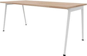 Quadrifoglio X3 Schreibtisch ulme rechteckig, 4-Fuß-Gestell weiß 180,0 x 80,0 cm