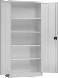 Thumbnail - ClassiX Stahlschrank X-530340 lichtgrau 4 Fachböden 92,0 x 42,0 x 194,5 cm, aufgebaut, 1 St.