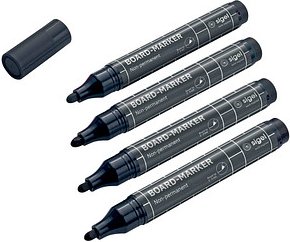Thumbnail - SIGEL Whiteboard- und Flipchart-Marker schwarz 2,0 - 3,0 mm, 4 St.
