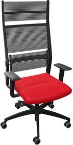 Dauphin Bürostuhl Lordo Stoff rot, Gestell schwarz
