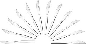 solex® Messer Skai silber, 12 St.