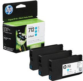 Thumbnail - HP 712 (3ED77A) cyan Druckerpatronen, 3er-Set