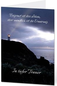 LUMA Trauerkarte Leuchtturm DIN B6, 1 St.