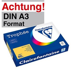 Thumbnail - Clairefontaine Kopierpapier Trophée gold gelb DIN A3 80 g/qm 500 Blatt