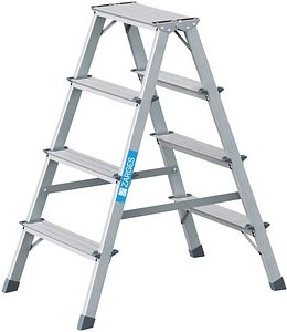 Thumbnail - ZARGES Stehleiter beidseitig Scana B silber 2x 4 Stufen, H: 94,0 cm