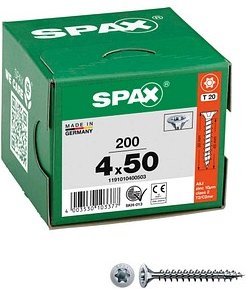 SPAX® Universalschrauben T20 Senkkopf WIROX 1191010400503 4 mm x 50 mm, 200 St.