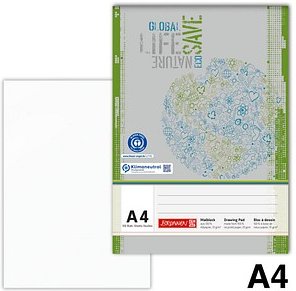 BRUNNEN Malblock Recycling DIN A4 70 g/qm, 100 Blatt, 1 St.