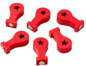 ALLboards Standort Magnet rot, Holz 1,1 x 2,0 cm, 6 St.