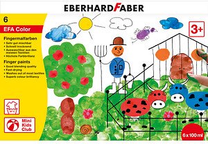 EBERHARD FABER EFA Color Fingerfarben farbsortiert 6x 100,0 ml, 6 St.