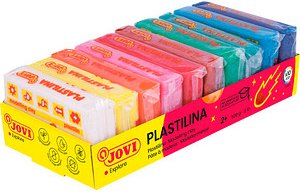 JOVI Knete PLASTILINA farbsortiert, 10 Farben je 50,0 g