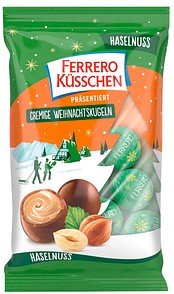 FERRERO KÜSSCHEN Cremige Weihnachtskugeln Haselnuss Schokolade min. 19 St./100,0 g