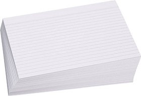 Karteikarten DIN A5 weiß liniert, 100 St.