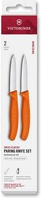 VICTORINOX Küchenmesser Swiss Classic silber, orange, Klinge: 8,0 cm, 2 St.