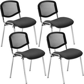 Thumbnail - Nowy Styl Besucherstühle Iso Ergo Mesh anthrazit Stoff, 4 St.