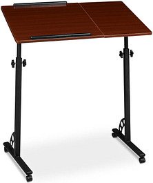 relaxdays PC-Tisch höhenverstellbar mahagoni 80,0 x 50,0 x 75,0 - 110,0 cm