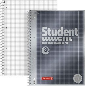 BRUNNEN Collegeblock Premium Student 28 kariert DIN A4 mit Randlinie (innen und außen), 5 St.