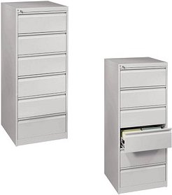 CP Acurado Karteischrank lichtgrau 6 Schubladen 55,3 x 59,0 x 135,7 cm