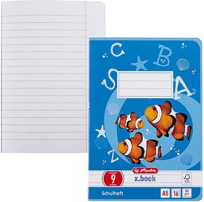Thumbnail - herlitz Schulheft x.book Lineatur 9 liniert DIN A5 Außenrand, 16 Blatt, 1 St.