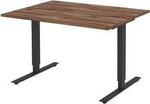 röhr quantum Schreibtisch eiche rechteckig, T-Fuß-Gestell grau 120,0 x 80,0 cm