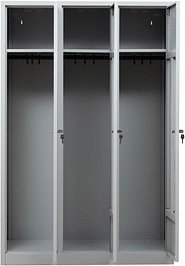 Gürkan Spind lichtgrau 105415, 3 Schließfächer 118,5 x 50,0 x 180,0 cm