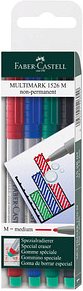 FABER-CASTELL MULTIMARK Folienstifte-Set farbsortiert non-permanent, 4 St.